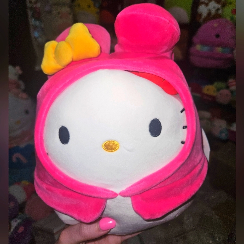 NWT Squishmallows Hello Kitty in My Melody hoodie costume 8" Sanrio Plush